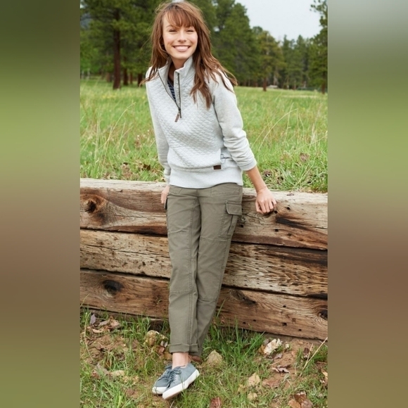 Cargo pants Tan color Pockets Cotton Spandex blend Size 14 L.L.BEAN - Picture 3 of 16